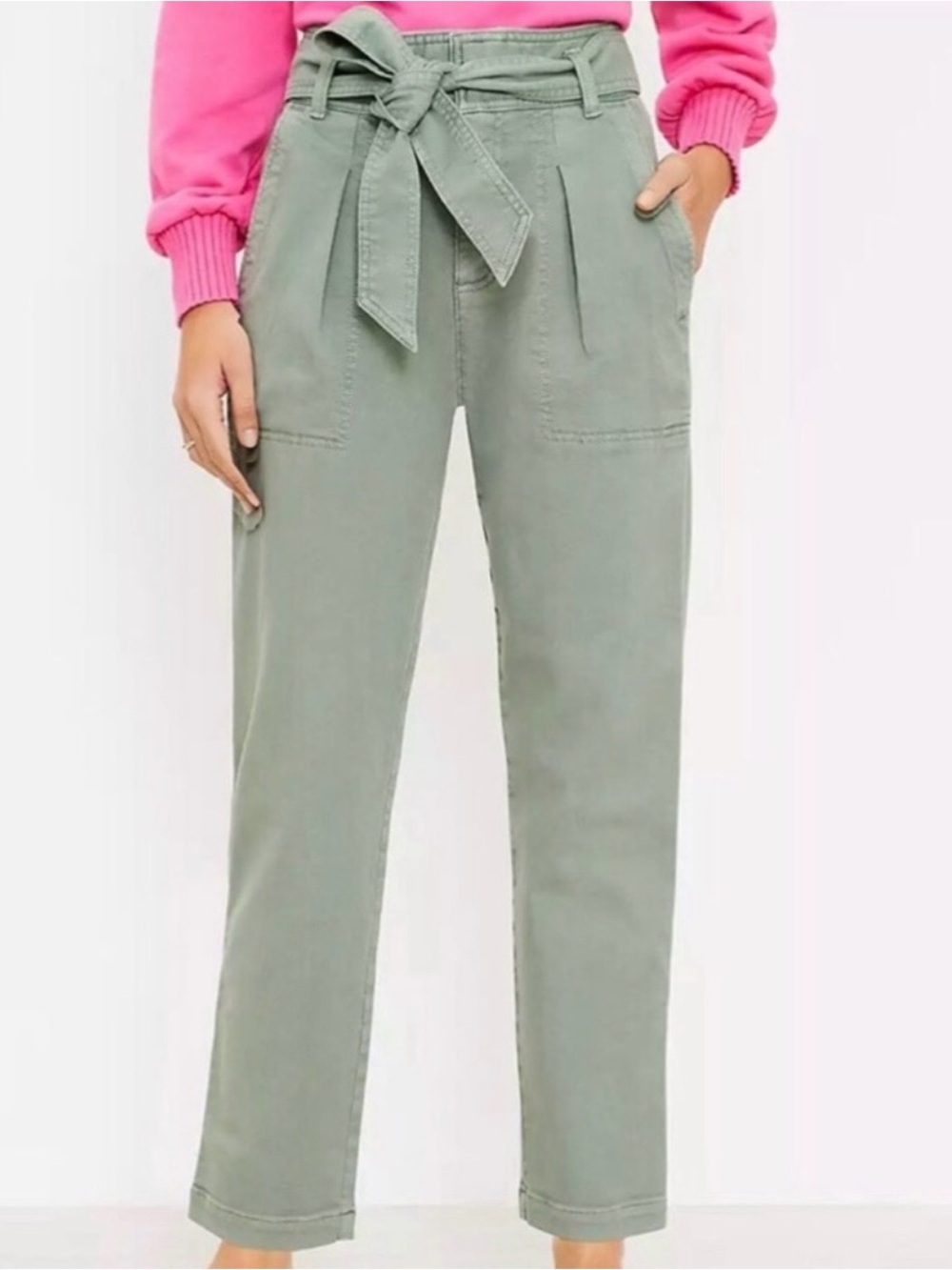Loft Women’s High Waisted Pants - Army Green